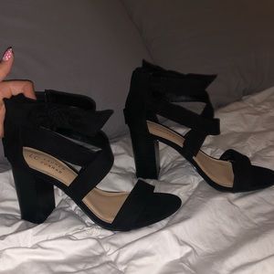 Black strappy heels